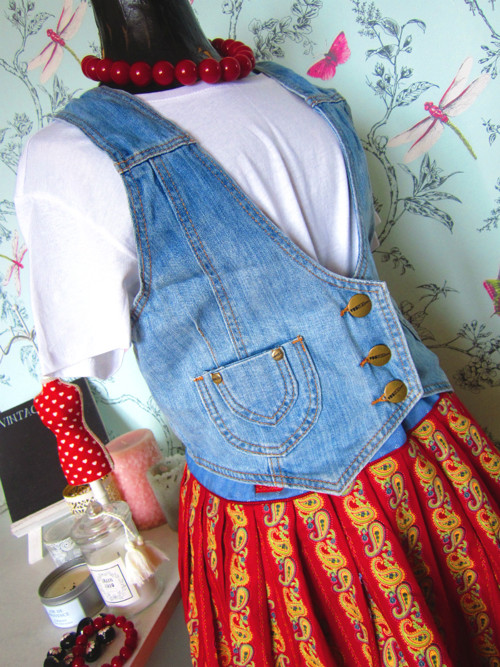Vestička jeans boho — foto 3