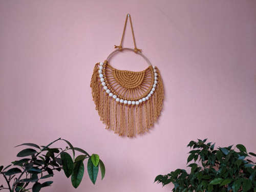Macramé kruhové zlaté — foto 5