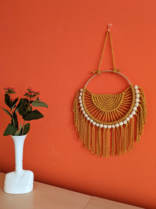 Macramé kruhové zlaté — foto 4