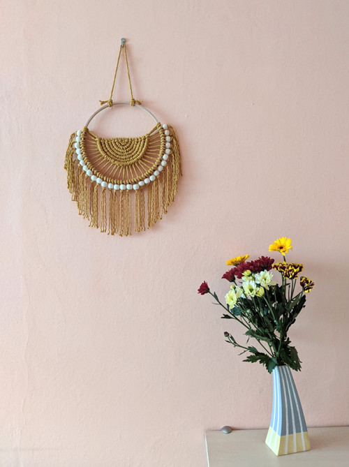 Macramé kruhové zlaté — foto 3