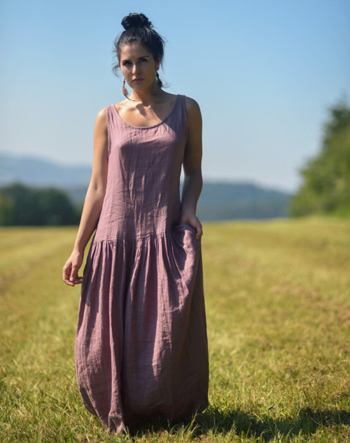 Maxi lněné Roses Séchées — foto 3