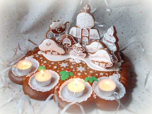 Vánoce - vesnička - adventní svícen — foto 4