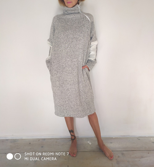 Oversize šaty •melírová zima• — foto 5