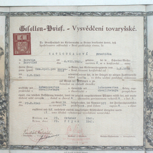 Vysvědčení tovaryšské 14845 — foto 3