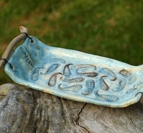 Keramický tác - rostlinky a driftwood — foto 3