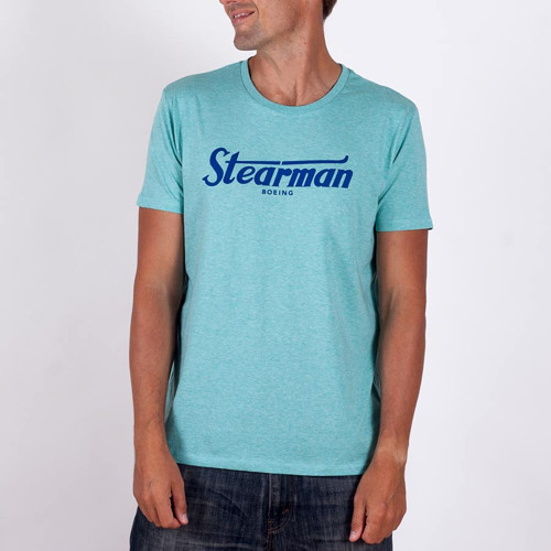 Boeing Stearman logo tričko zelený melír — foto 2