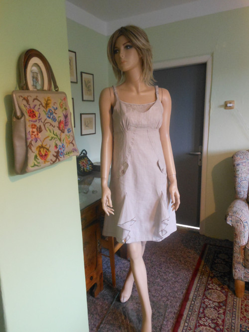 Stylové lněné šaty, vel.S — foto 2