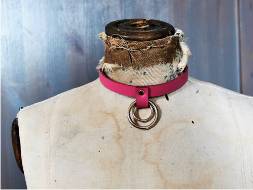 Kožený Choker s kruhy — foto 4
