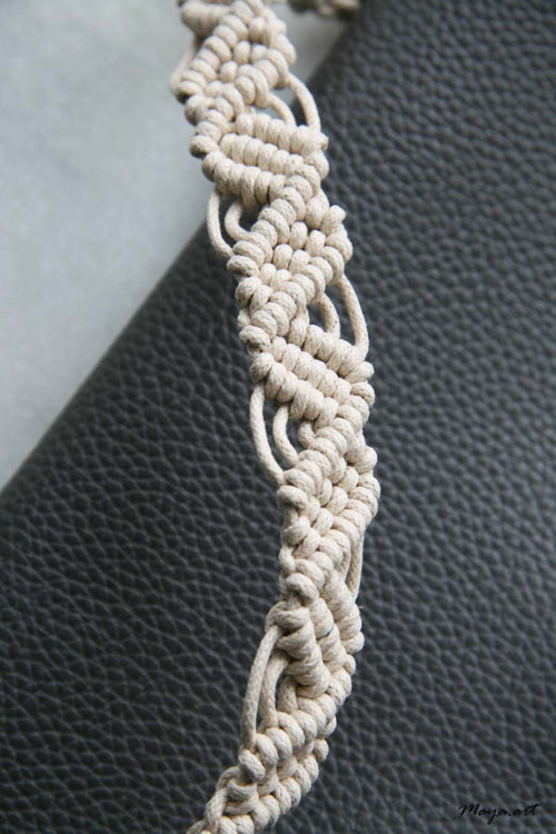 Drhaný popruh MACRAMÉ ACCESSORIES přírodní — foto 3