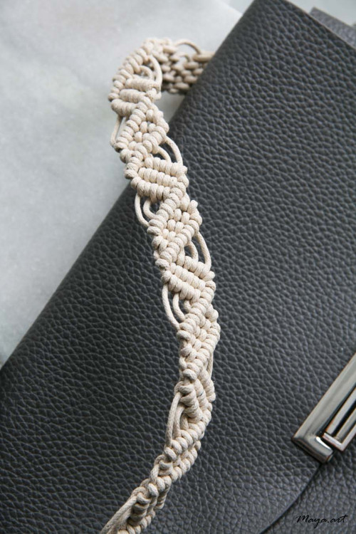 Drhaný popruh MACRAMÉ ACCESSORIES přírodní — foto 2