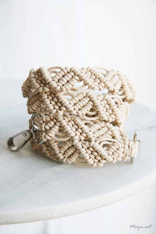 Drhaný popruh MACRAMÉ ACCESSORIES přírodní — foto 4