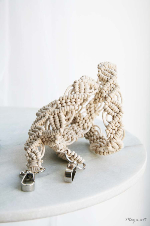 Drhaný popruh MACRAMÉ ACCESSORIES přírodní — foto 5