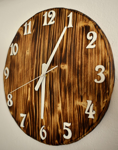 Velké kulaté dřevěné hodiny - průměr 40 cm — foto 2