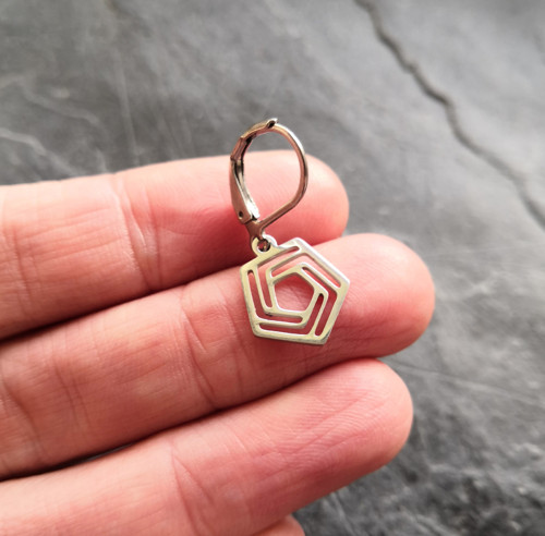 Ocelové náušnice*hexagon — foto 4