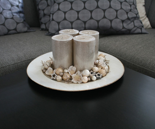 Velký adventní svícen latté — foto 2