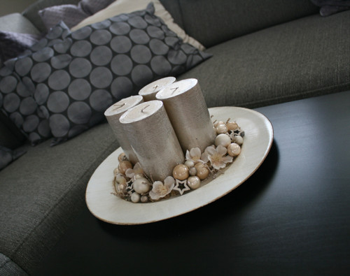 Velký adventní svícen latté — foto 5