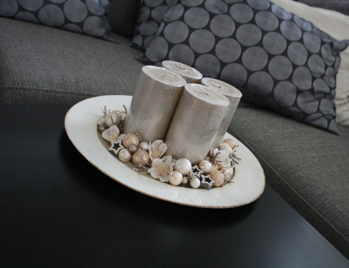 Velký adventní svícen latté — foto 3