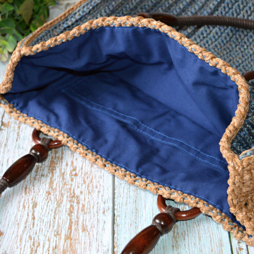 DENIM - háčkovaná kabelka — foto 3