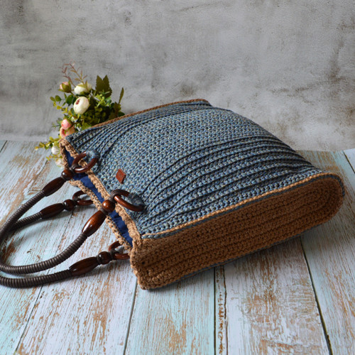 DENIM - háčkovaná kabelka — foto 5