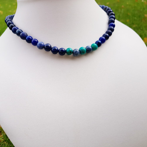 "V hlubinách" Náhrdelník (lapis, sodalit) — foto 5