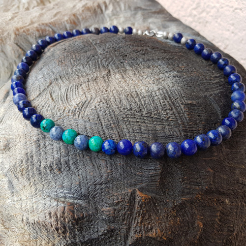 "V hlubinách" Náhrdelník (lapis, sodalit) — foto 2
