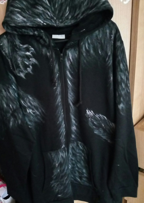 Ručně malovaná mikina Wolf — foto 3