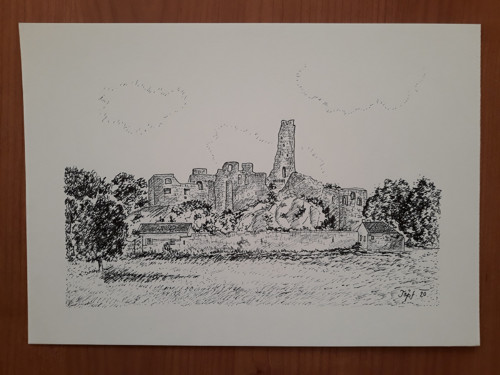 Okoř (zřícenina) - perokresba — foto 3