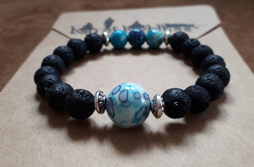 Blue Ocean Black Lava Bracelet — foto 5