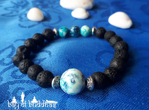 Blue Ocean Black Lava Bracelet — foto 2