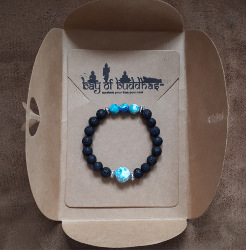 Blue Ocean Black Lava Bracelet — foto 6
