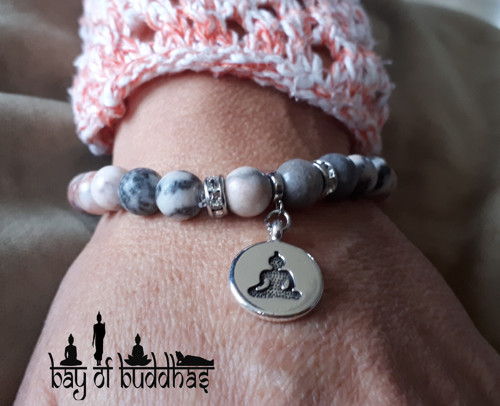 Pink Zebra Jasper Buddha bracelet — foto 2