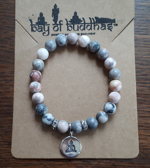 Pink Zebra Jasper Buddha bracelet — foto 4