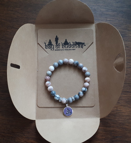 Pink Zebra Jasper Buddha bracelet — foto 6