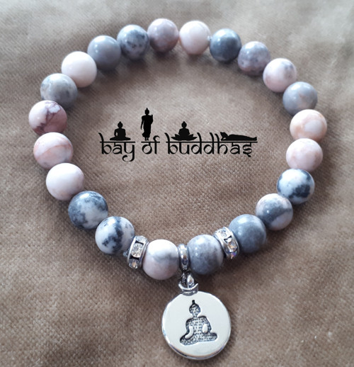Pink Zebra Jasper Buddha bracelet — foto 5