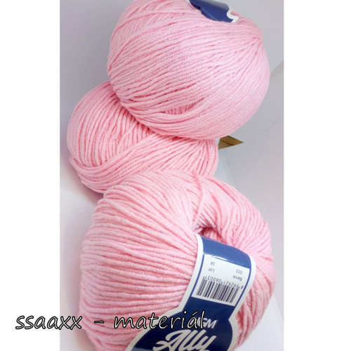 Příze Ally cotton ~ světle růžová 033 — foto 2