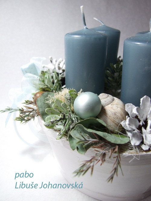Adventní svícen šedomodrý (339) — foto 5