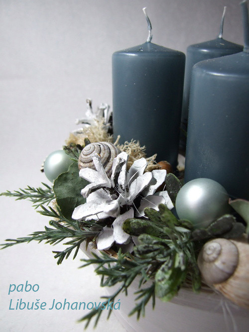 Adventní svícen šedomodrý (339) — foto 4