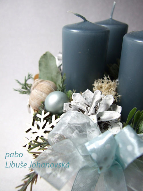 Adventní svícen šedomodrý (339) — foto 3