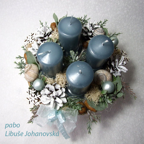 Adventní svícen šedomodrý (339) — foto 2