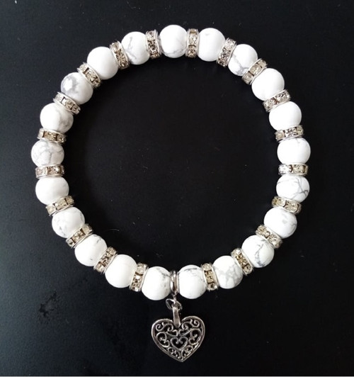 Crystal white gemstone bracelet — foto 3