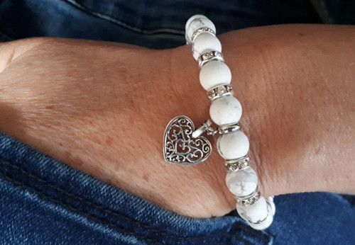 Crystal white gemstone bracelet — foto 2