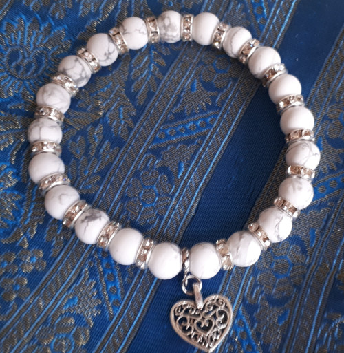 Crystal white gemstone bracelet — foto 5