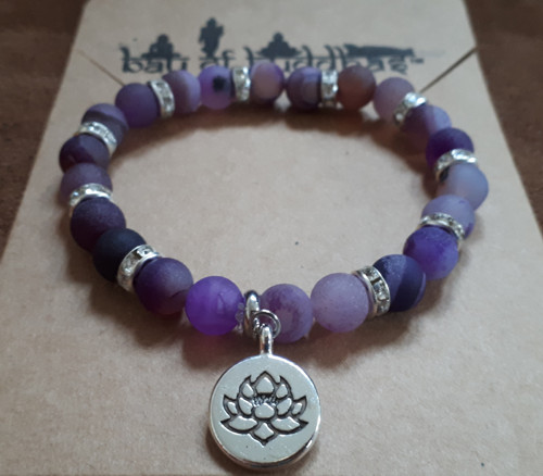 Náramek Purple crystal agate lotus — foto 2