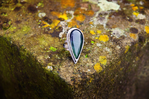 Nerezový prsten... " Green tear " — foto 3