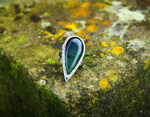 Nerezový prsten... " Green tear " — foto 2