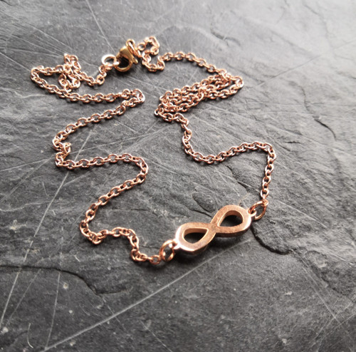 Ocelový náhrdelník*infinity*nekonečno*rosegold — foto 4