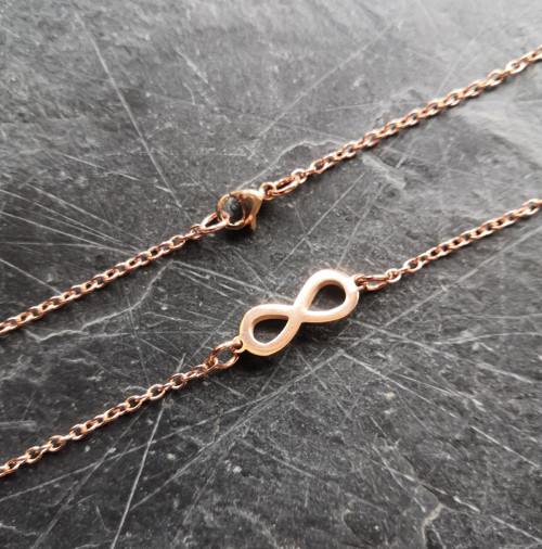 Ocelový náhrdelník*infinity*nekonečno*rosegold — foto 3