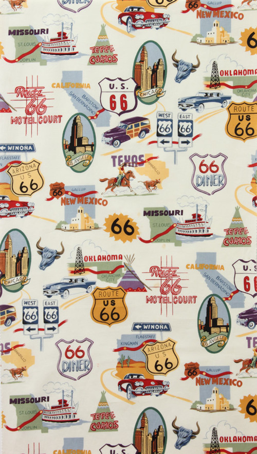Dizajnová bavlnená látka ROUTE 66 — foto 3