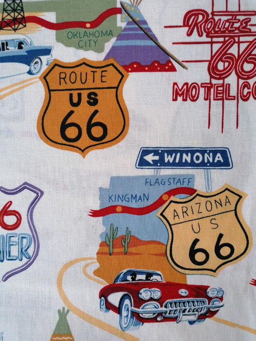 Dizajnová bavlnená látka ROUTE 66 — foto 2