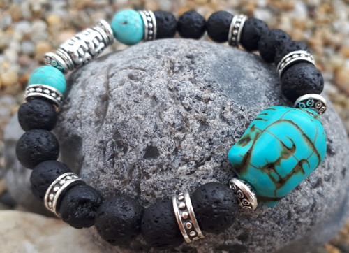 Náramek Turquoise Black Lava Buddha — foto 5